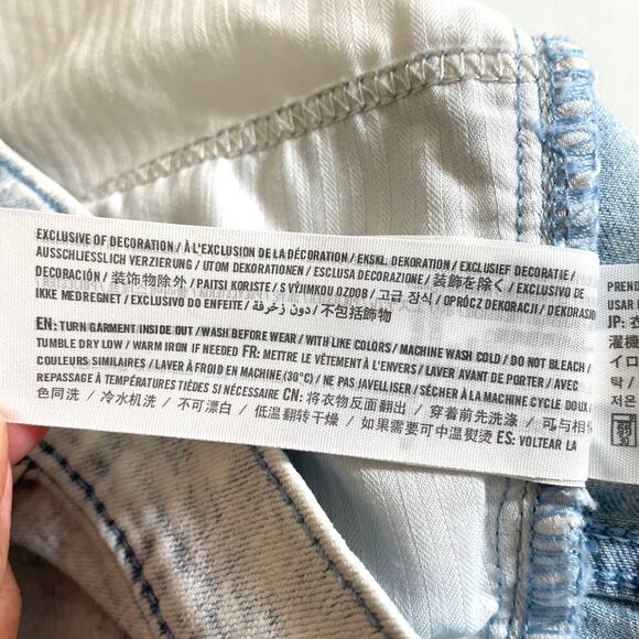 Y2K ABERCROMBIE & FITCH Button Fly Denim Jean Shorts Distressed Light Wash 29/8 - Picture 7 of 10